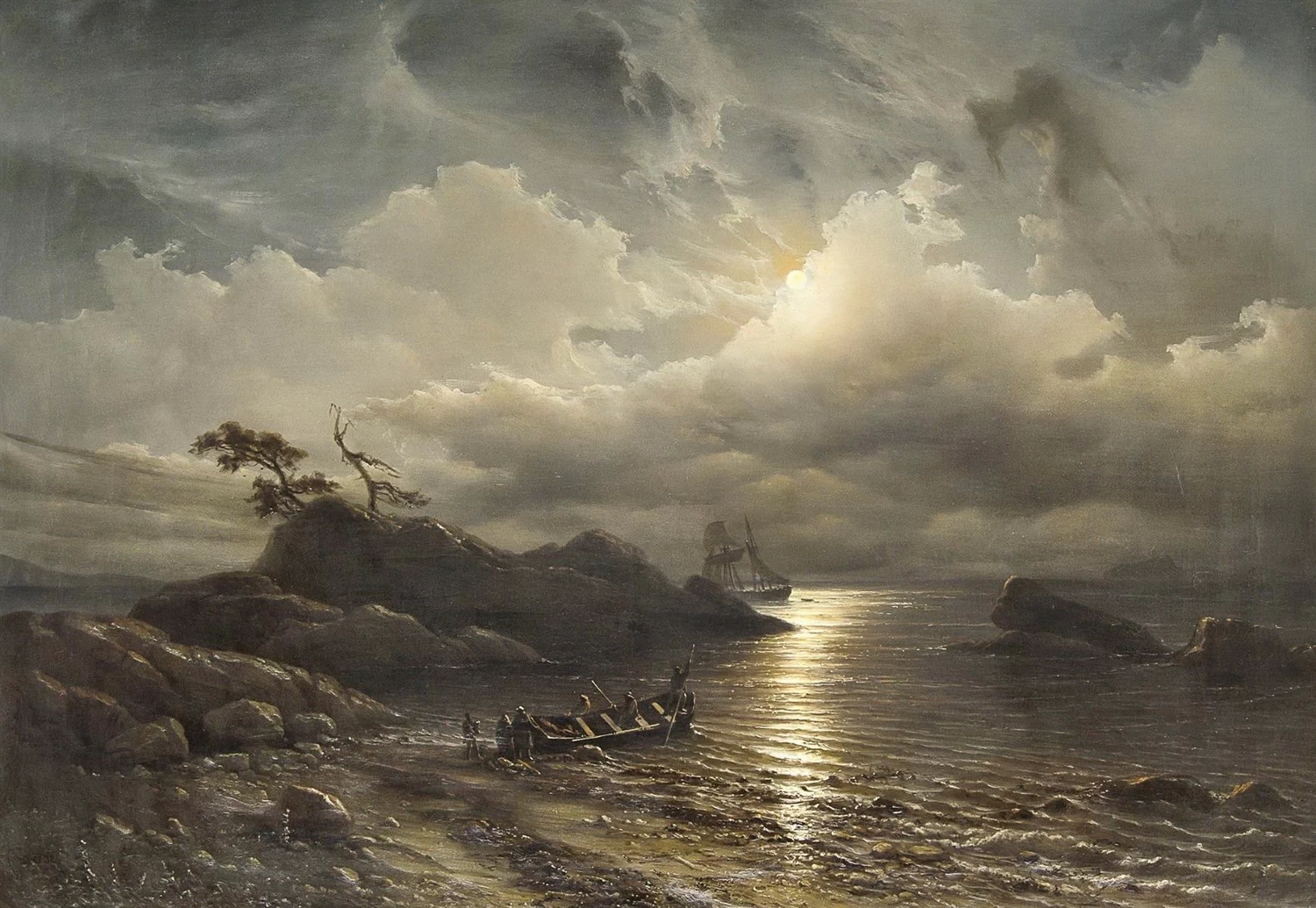Costa norvegese al chiaro di luna
